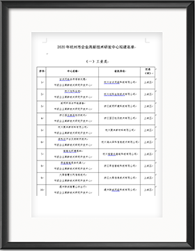 杭州市企业高新技术研发中心